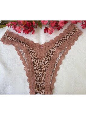 VICTORIA'S SECRET S DREAM ANGELS HI LEG PINK ANIMAL PRINT BRAZILIAN PANTIES NWT